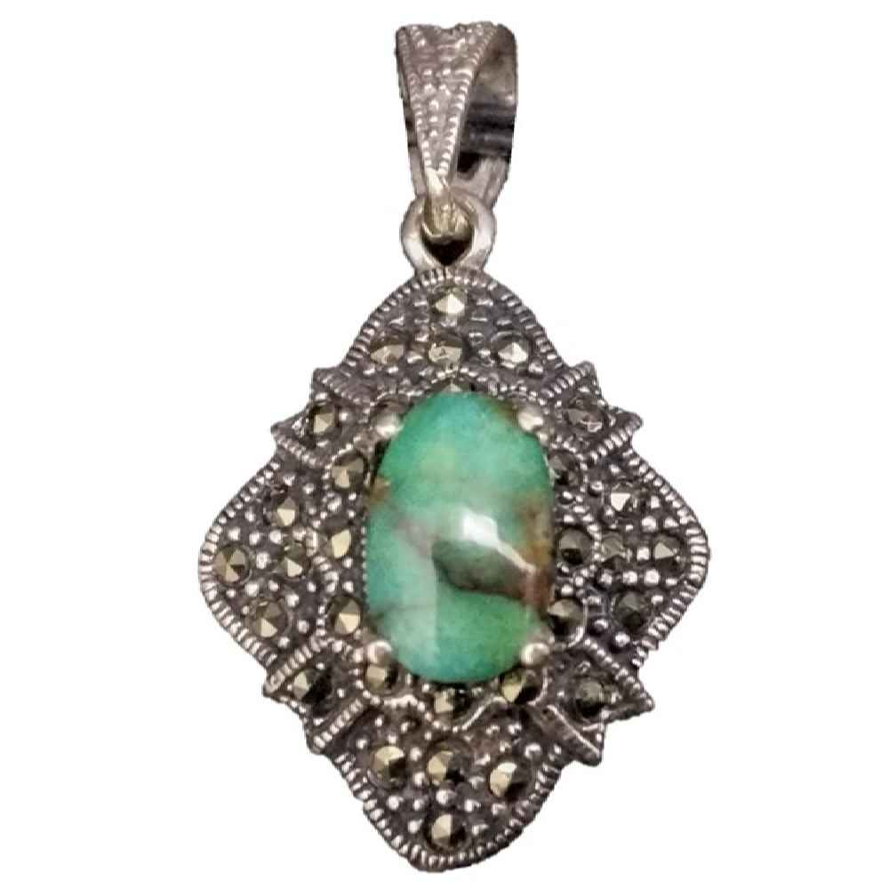 Price and Buy Persian Silver Pendant with Turquoise Gemstone Asa