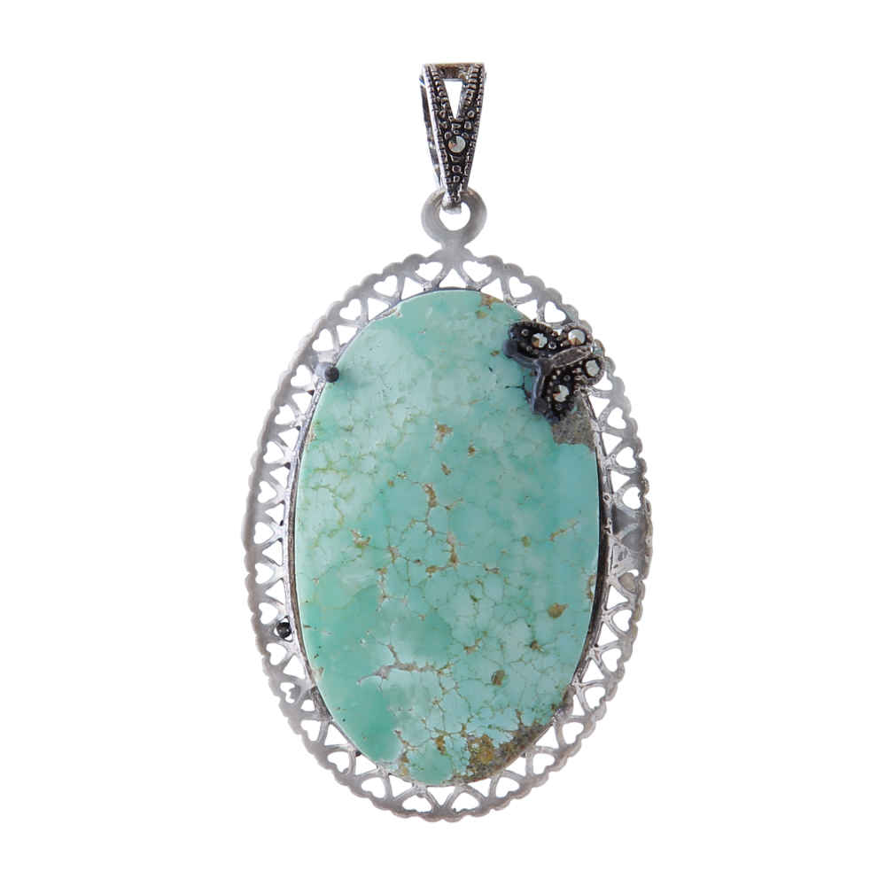Price and Buy Persian Silver Pendant with Turquoise Gemstone Dora