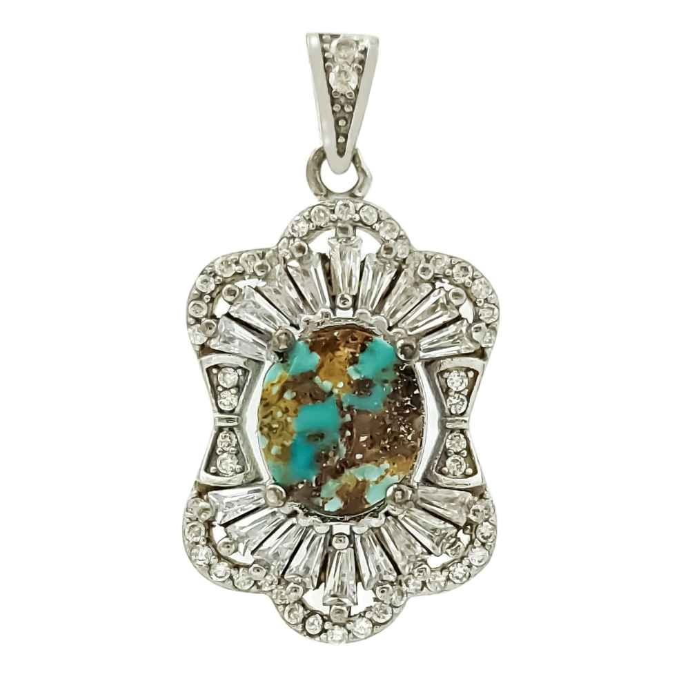 Price and Buy Persian Silver Pendant with Turquoise Gemstone Farah