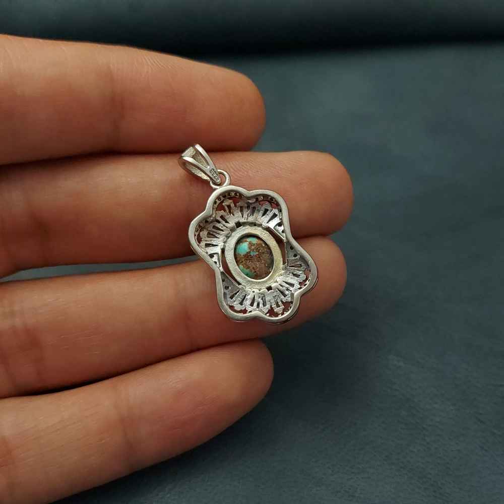 Price and Buy Persian Silver Pendant with Turquoise Gemstone Farah - Image 3