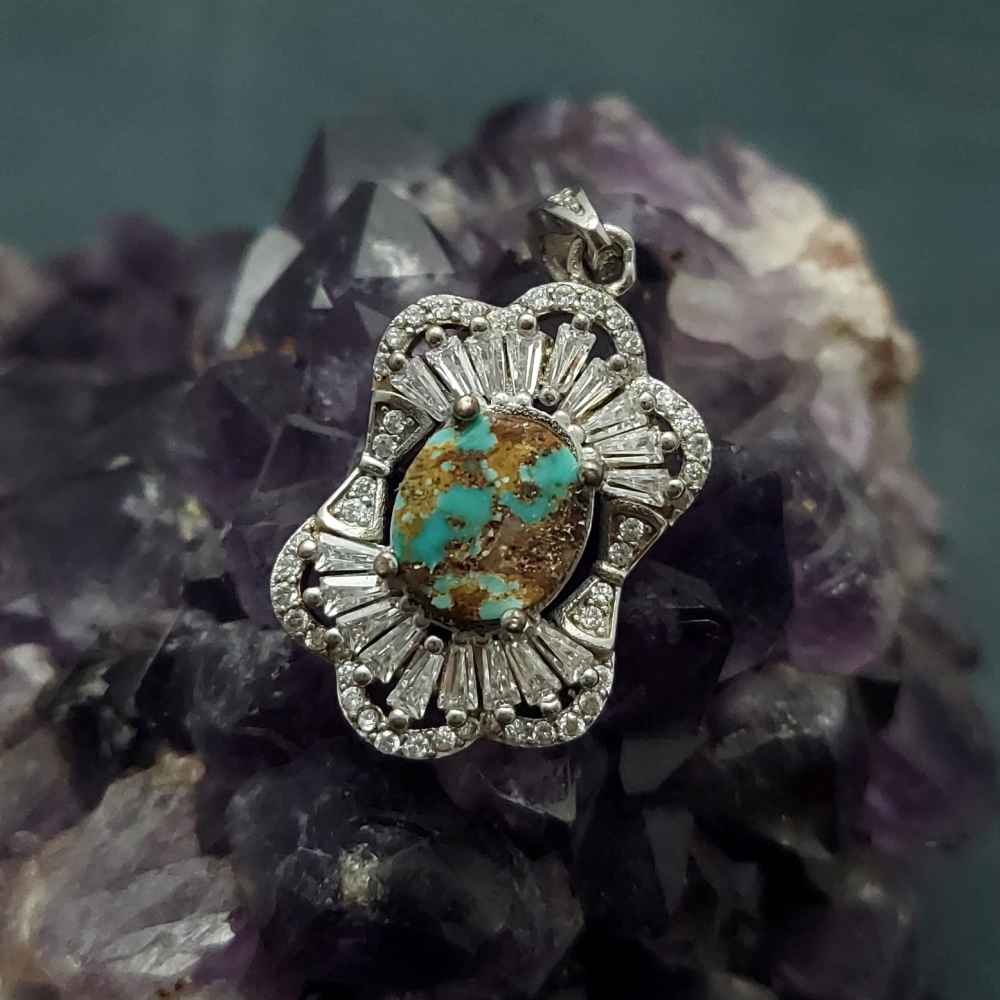 Price and Buy Persian Silver Pendant with Turquoise Gemstone Farah - Image 4