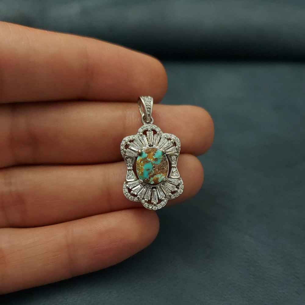 Price and Buy Persian Silver Pendant with Turquoise Gemstone Farah - Image 5