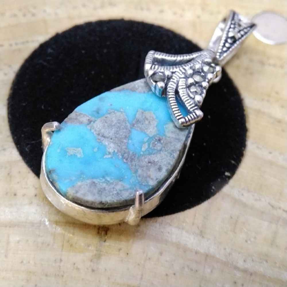 Price and Buy Persian Silver Pendant with Turquoise Gemstone Hedieh - Image 3
