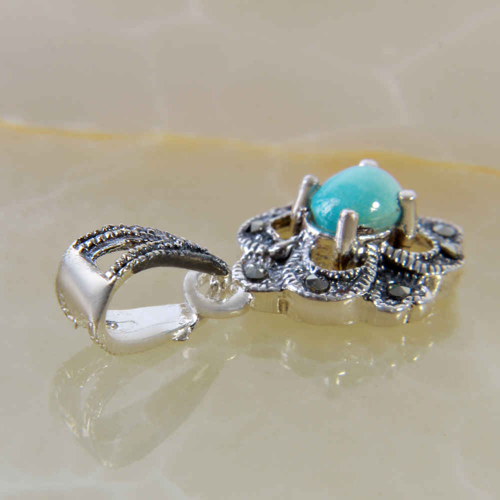 Price and Buy Persian Silver Pendant with Turquoise Gemstone Lena - Image 4