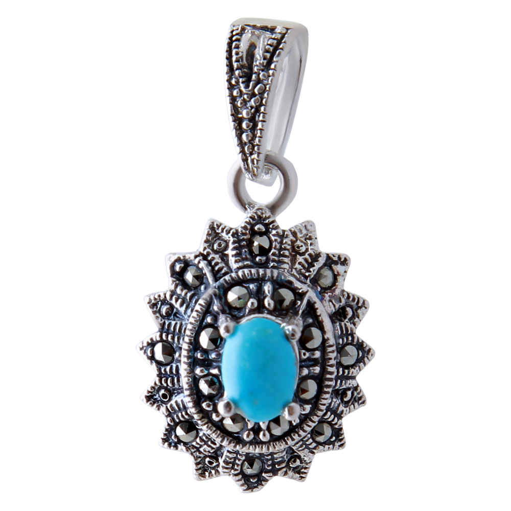 Price and Buy Persian Silver Pendant with Turquoise Gemstone Lia