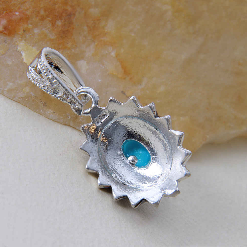 Price and Buy Persian Silver Pendant with Turquoise Gemstone Lia - Image 4
