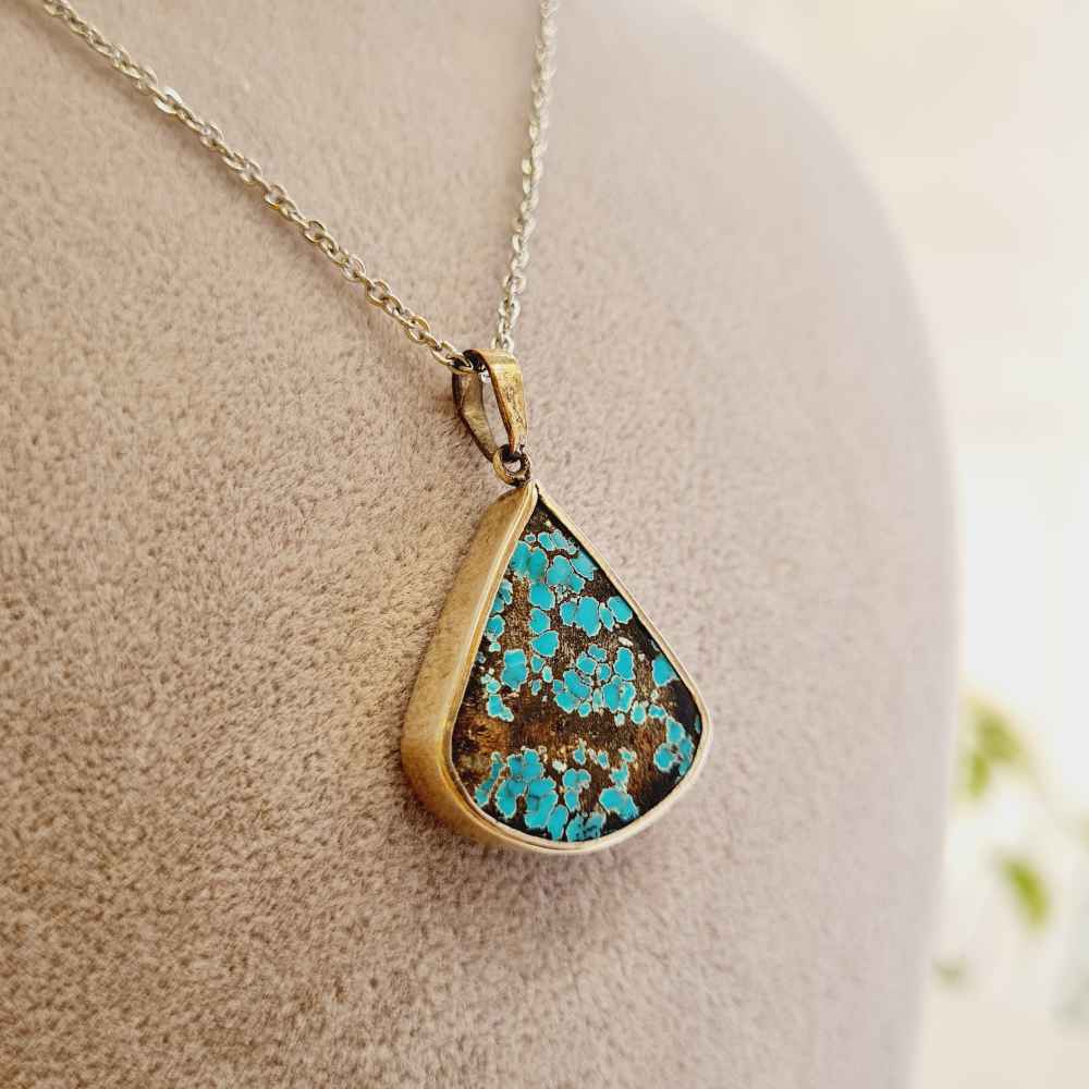 Price and Buy Persian Silver Pendant with Turquoise Gemstone Nava - Image 3