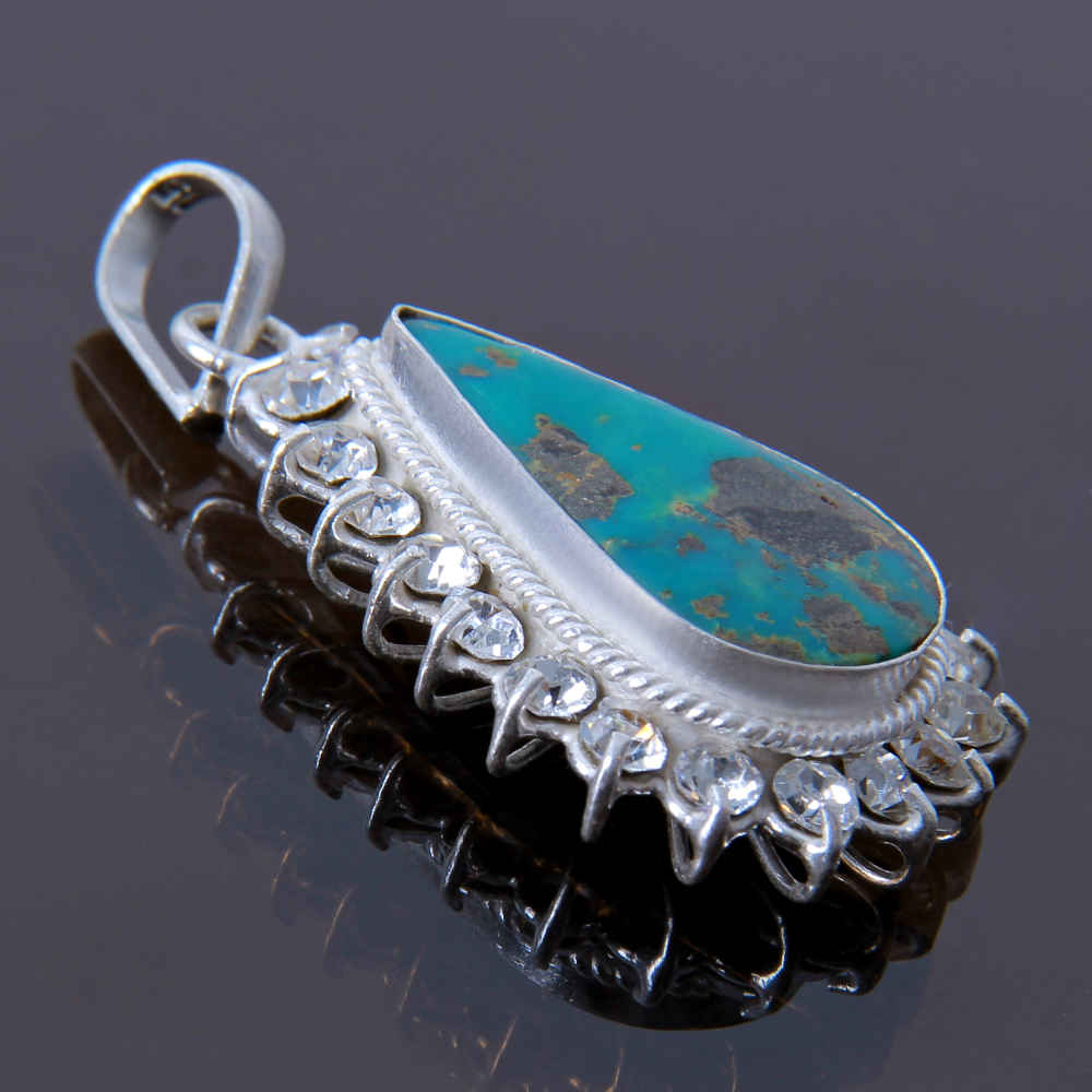 Price and Buy Persian Silver Pendant with Turquoise Gemstone Nil - Image 4