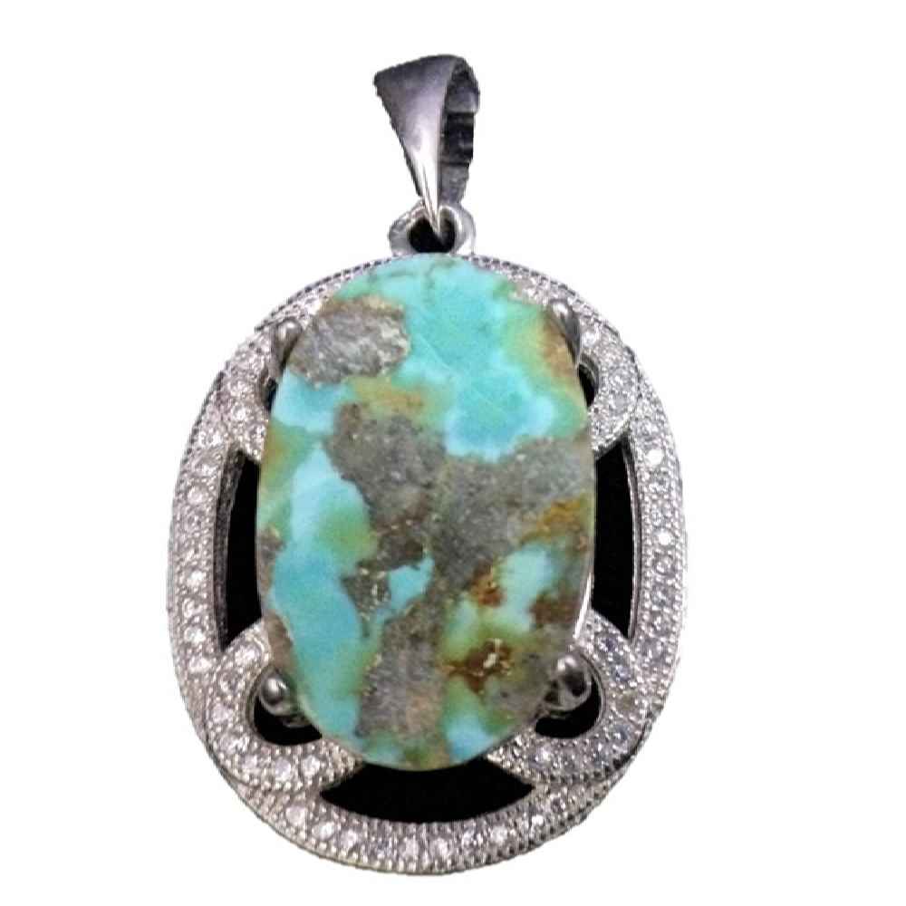 Price and Buy Persian Silver Pendant with Turquoise Gemstone Noor