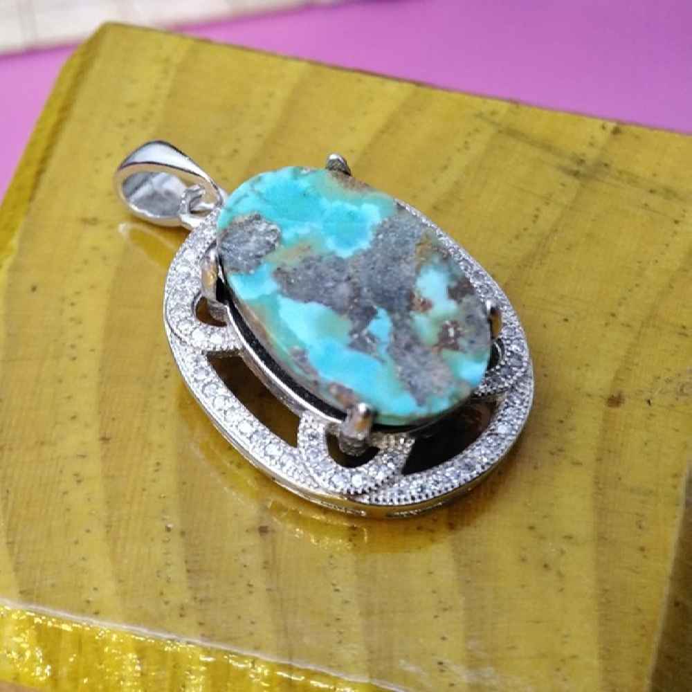 Price and Buy Persian Silver Pendant with Turquoise Gemstone Noor - Image 3
