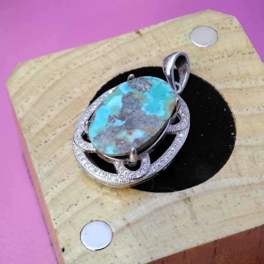 Price and Buy Persian Silver Pendant with Turquoise Gemstone Noor - Image 4
