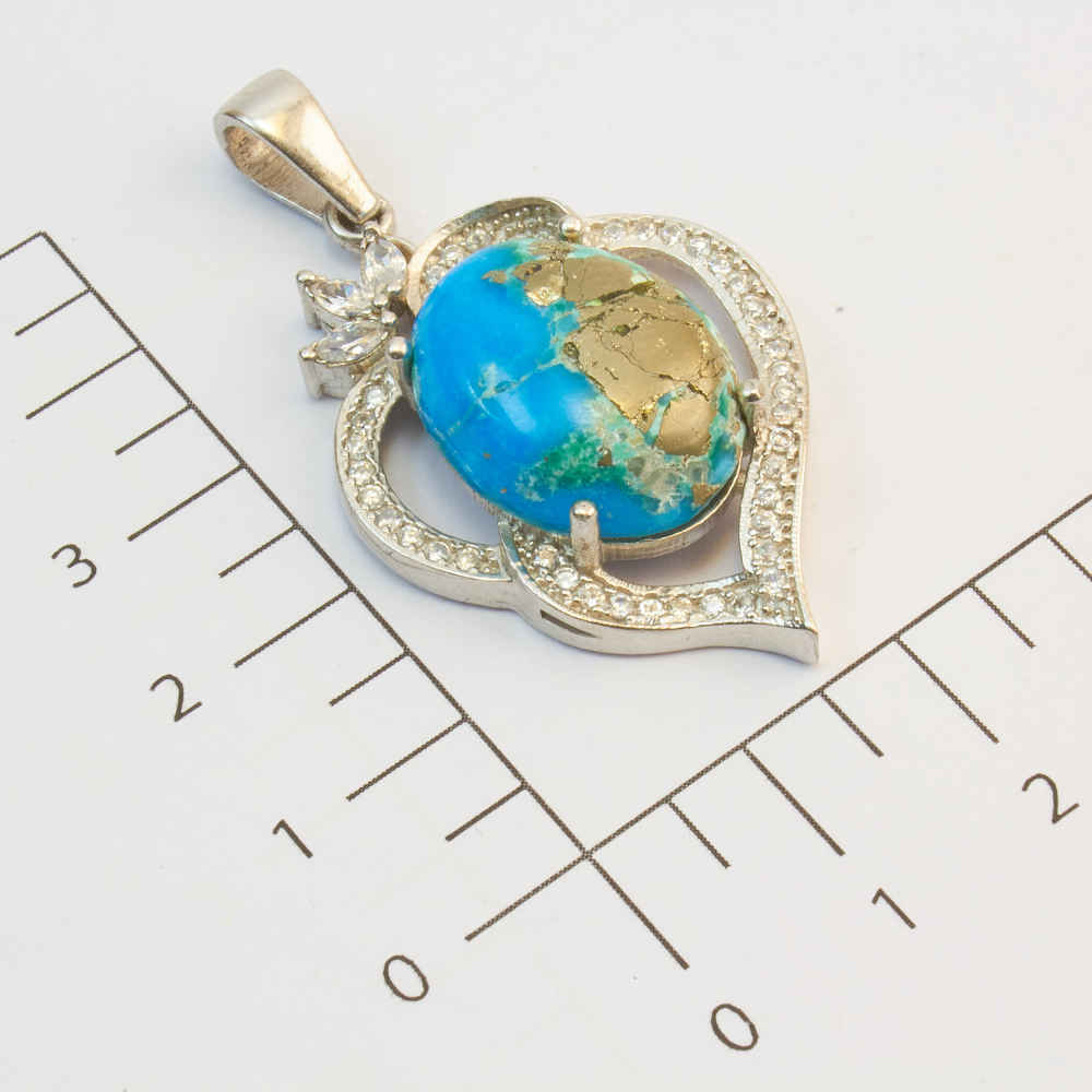 Price and Buy Persian Silver Pendant with Turquoise Gemstone Rosa - Image 4