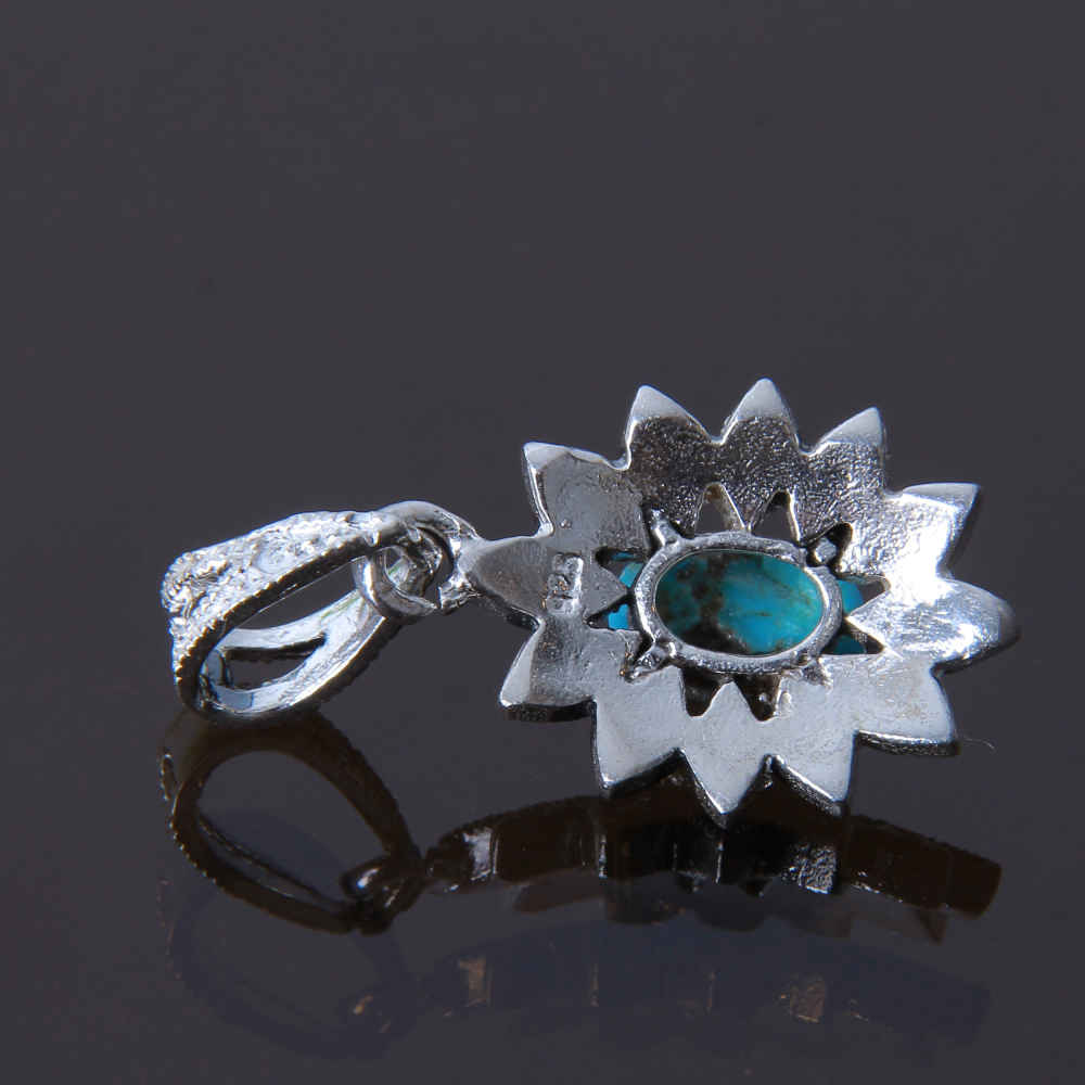 Price and Buy Persian Silver Pendant with Turquoise Gemstone Safa - Image 4
