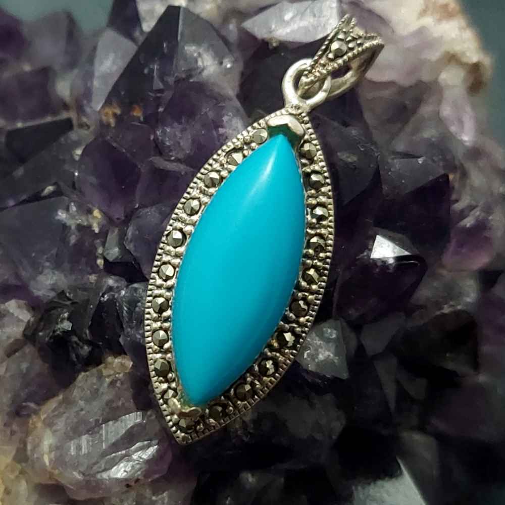 Price and Buy Persian Silver Pendant with Turquoise Gemstone Samar - Image 3