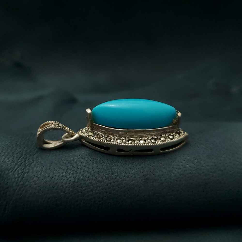 Price and Buy Persian Silver Pendant with Turquoise Gemstone Samar - Image 4