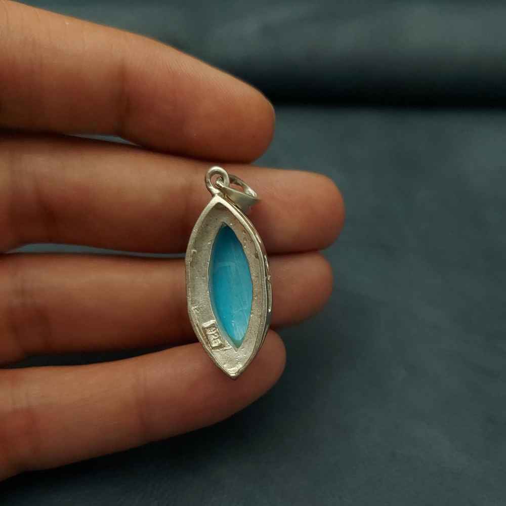 Price and Buy Persian Silver Pendant with Turquoise Gemstone Samar - Image 5