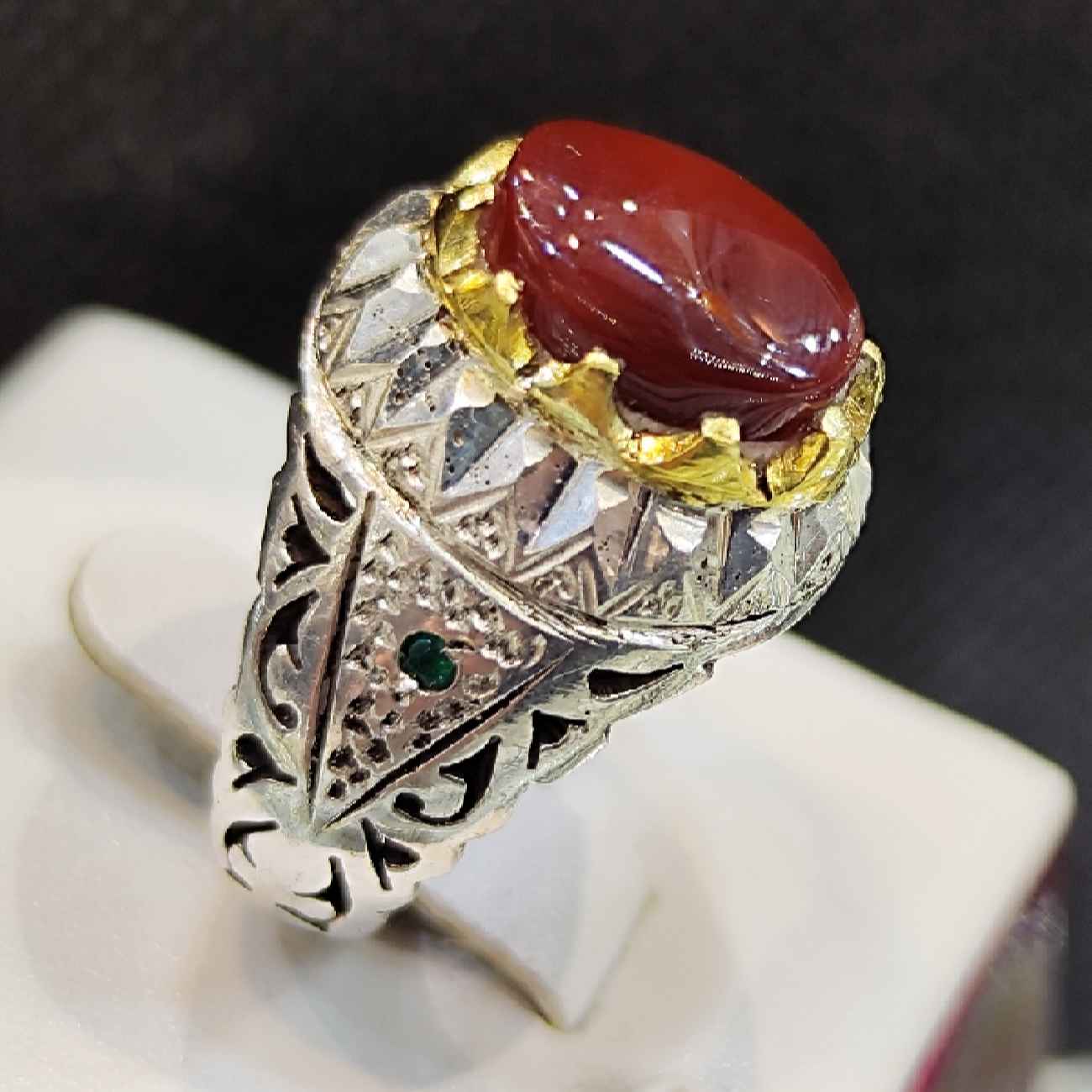 Price and Buy Persian Silver Ring – for Men with Yemeni Agate Stone