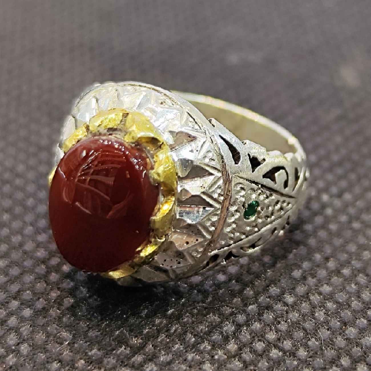 Price and Buy Persian Silver Ring – for Men with Yemeni Agate Stone - Image 4