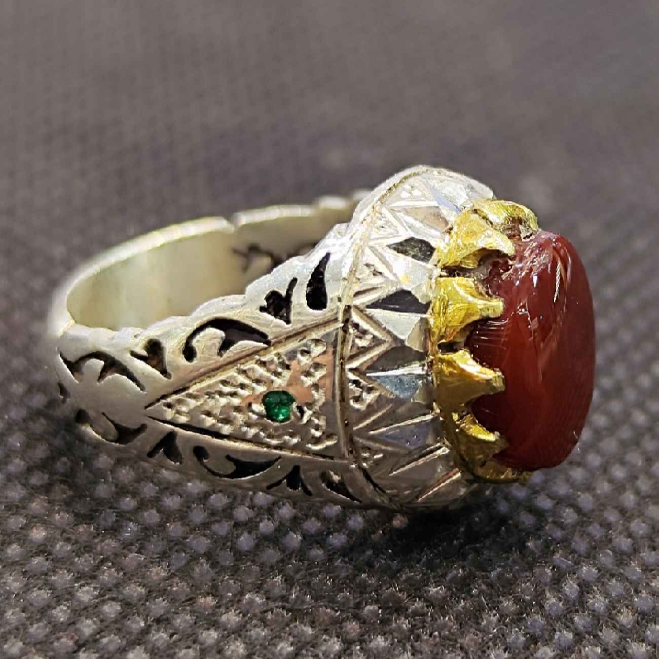 Price and Buy Persian Silver Ring – for Men with Yemeni Agate Stone - Image 5