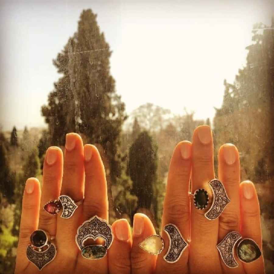 Price and Buy Persian Silver Ring with Jade Gemstone for Women - Image 3