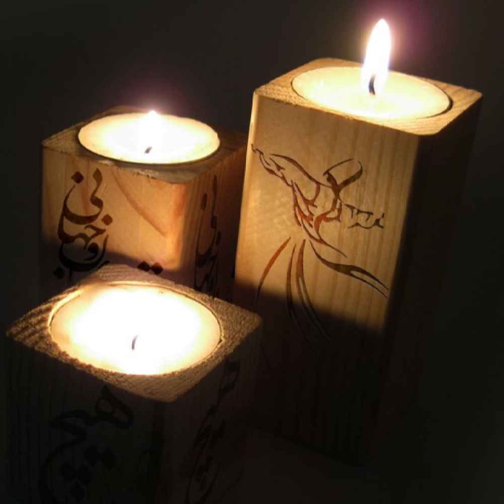 Price and Buy Persian Solid Wooden Cube Tealight Holder Set of 3 / Raghs Sama - Image 3