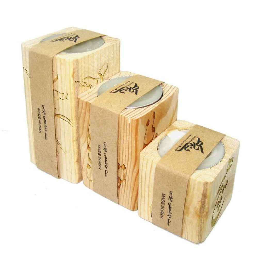 Price and Buy Persian Solid Wooden Cube Tealight Holder Set of 3 / Raghs Sama - Image 4