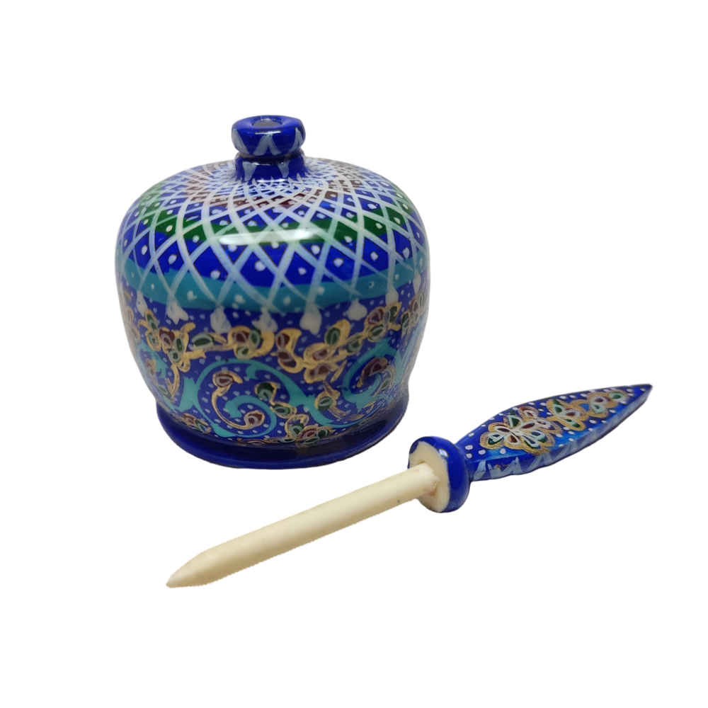 Price and Buy Persian Surma Dani Container for Keeping Kohl Made of Camel Bone Tazhib - Image 3