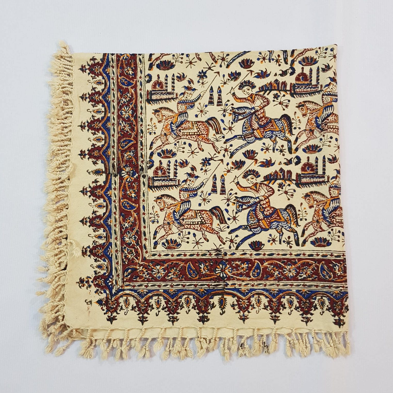 Price and Buy Persian Tablecloth: Isfahan’s Traditional Kalamkari Block Print Horse - Image 4