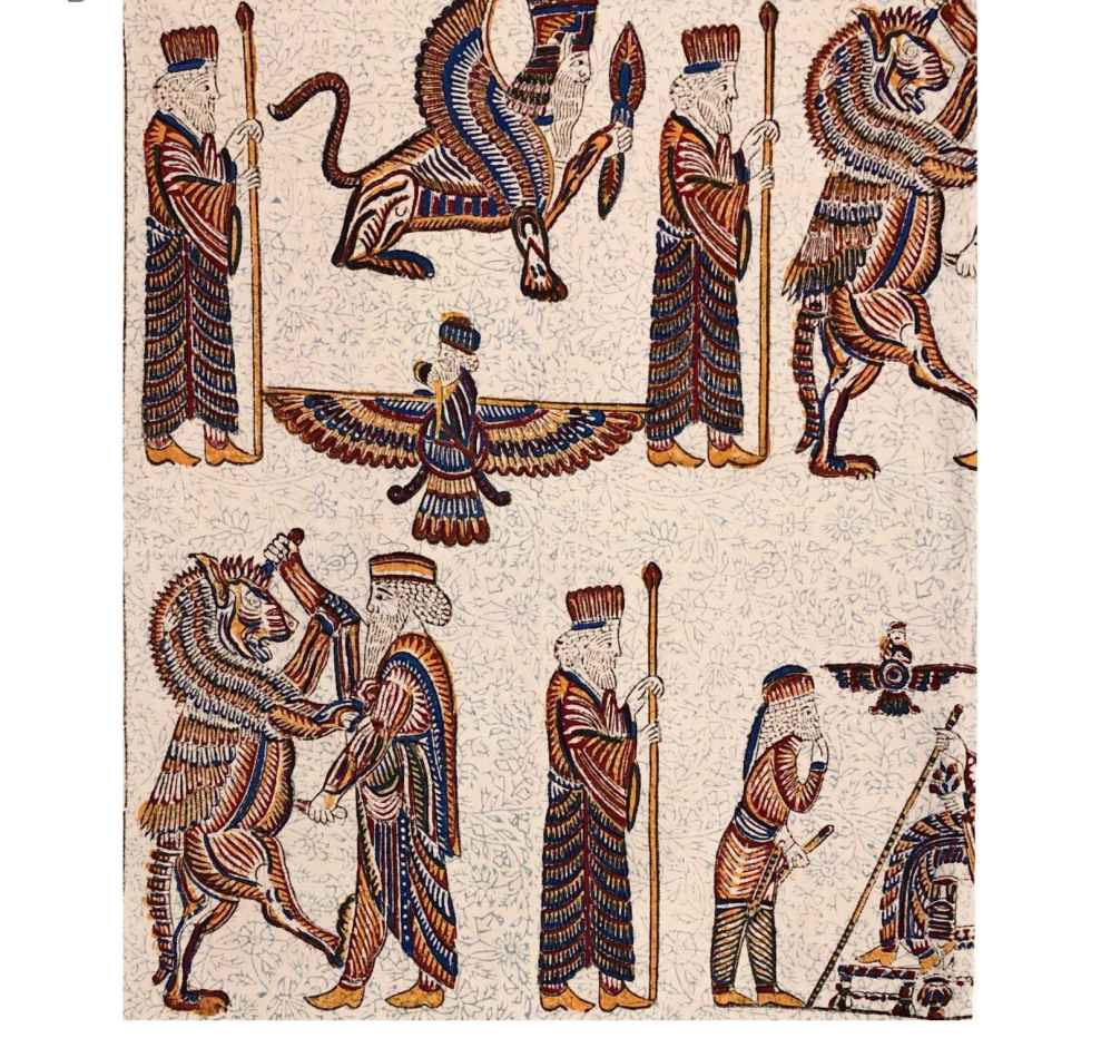 Price and Buy Persian Tablecloth: Isfahan’s Traditional Kalamkari Block Print Takht-e Jamshid - Image 3