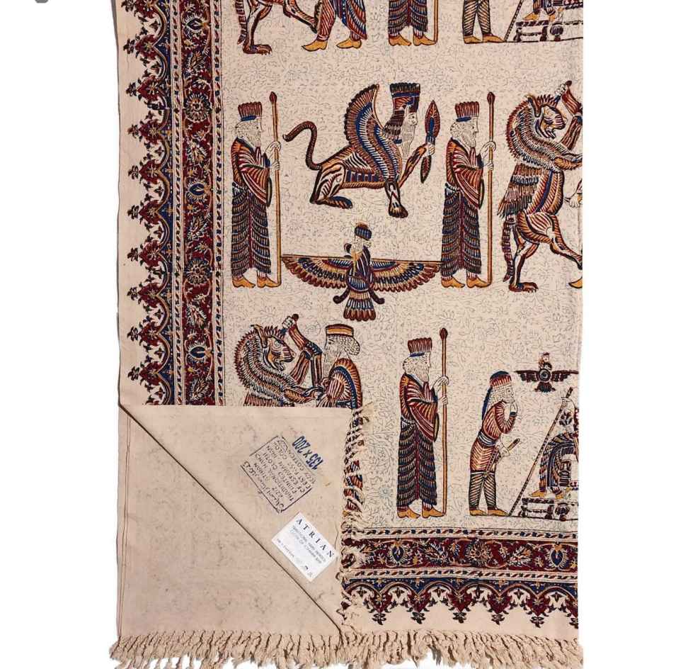 Price and Buy Persian Tablecloth: Isfahan’s Traditional Kalamkari Block Print Takht-e Jamshid - Image 4