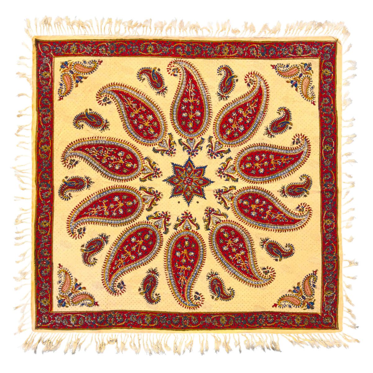Price and Buy Persian Tablecloth: Isfahan’s Traditional Kalamkari Block Print Yellow