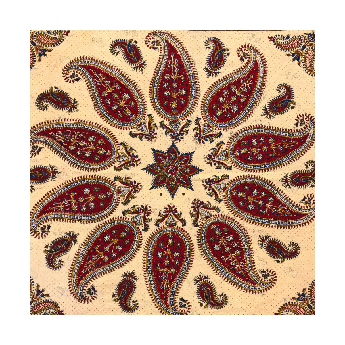 Price and Buy Persian Tablecloth: Isfahan’s Traditional Kalamkari Block Print Yellow - Image 3