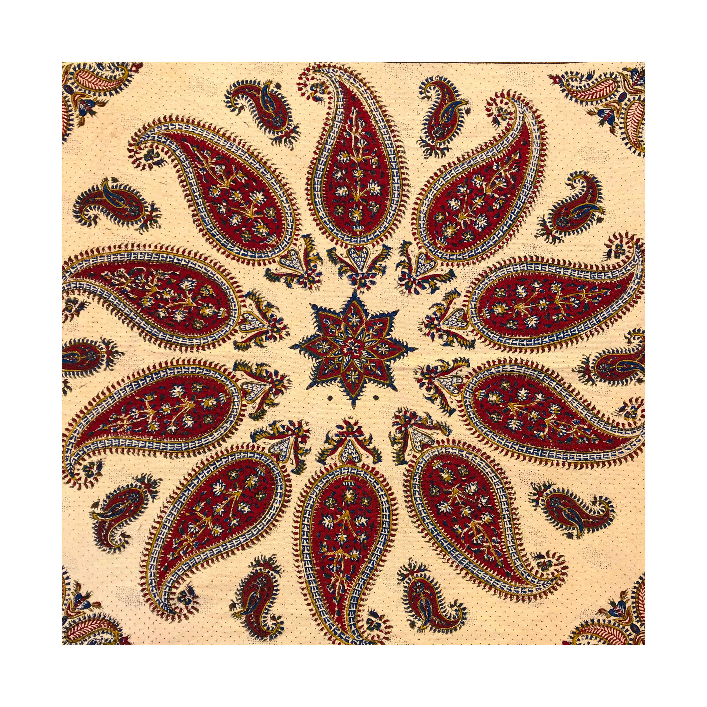 Price and Buy Persian Tablecloth: Isfahan’s Traditional Kalamkari Block Print Yellow - Image 3