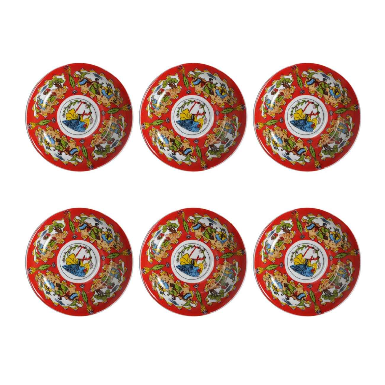 Price and Buy Persian Tea Saucer – Porcelain with Bird & Flower Design (Set of 6)