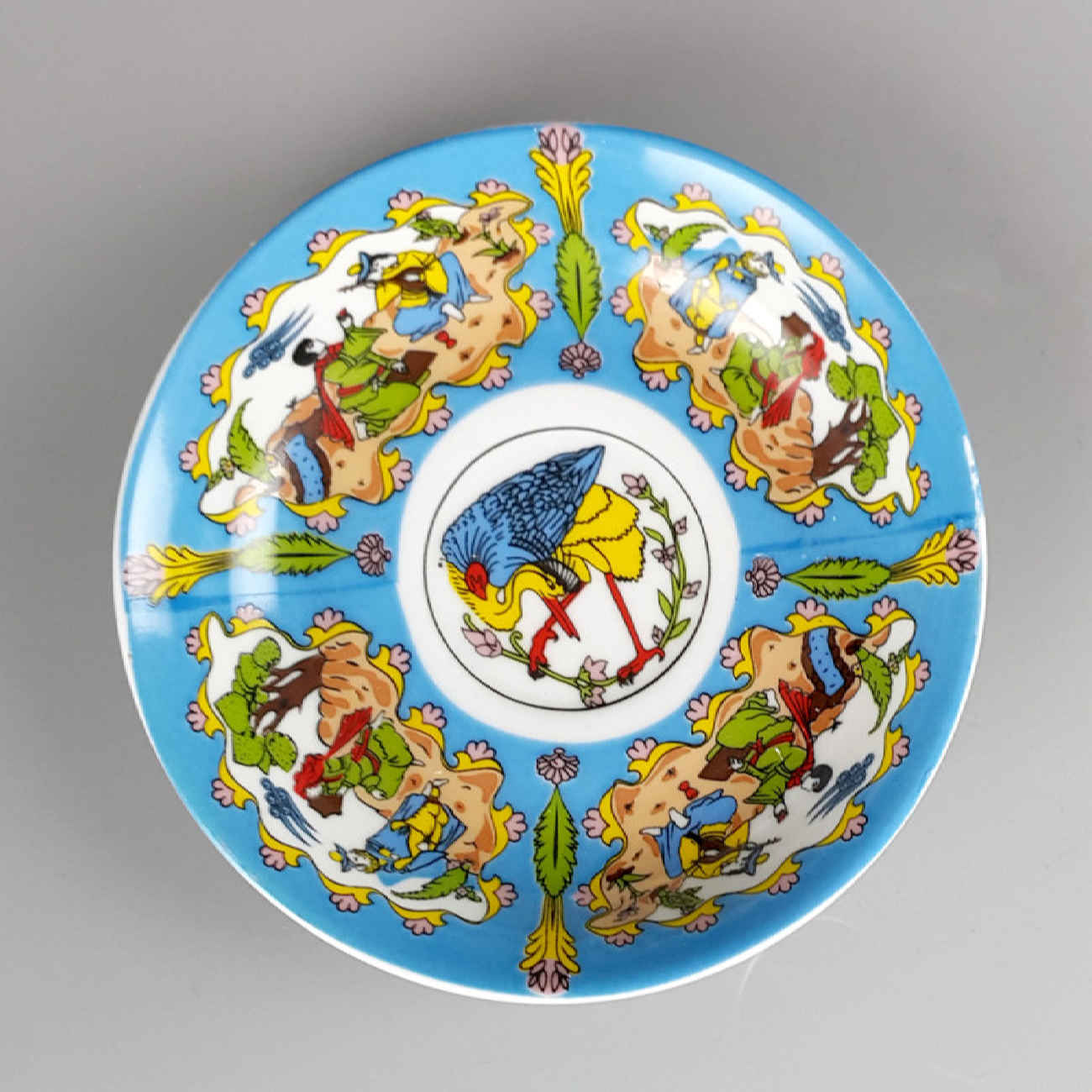 Price and Buy Persian Tea Saucer – Porcelain with Bird & Flower Design (Set of 6) - Image 4