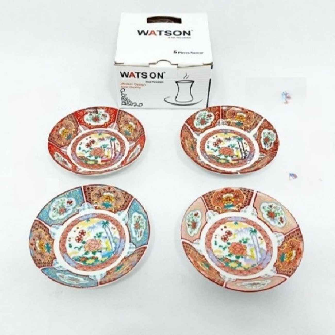 Price and Buy Persian Tea Saucer – Porcelain with Flower Design (Set of 6) - Image 4
