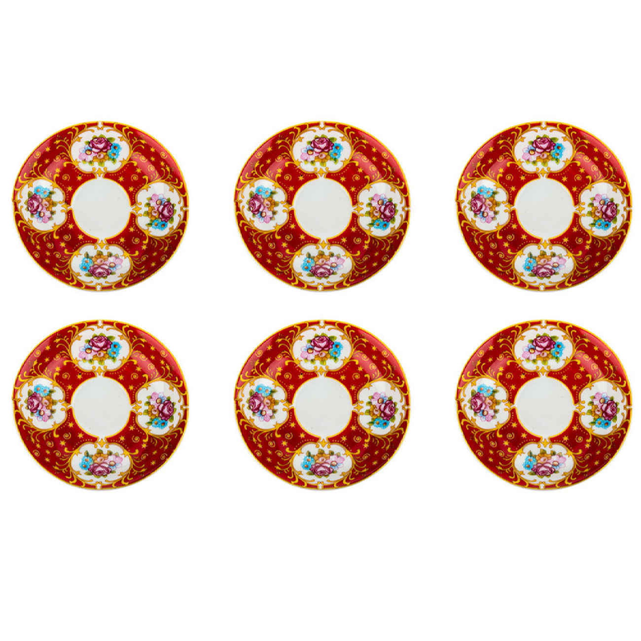 Price and Buy Persian Tea Saucer – Porcelain with Four-Flower Model (Set of 6)