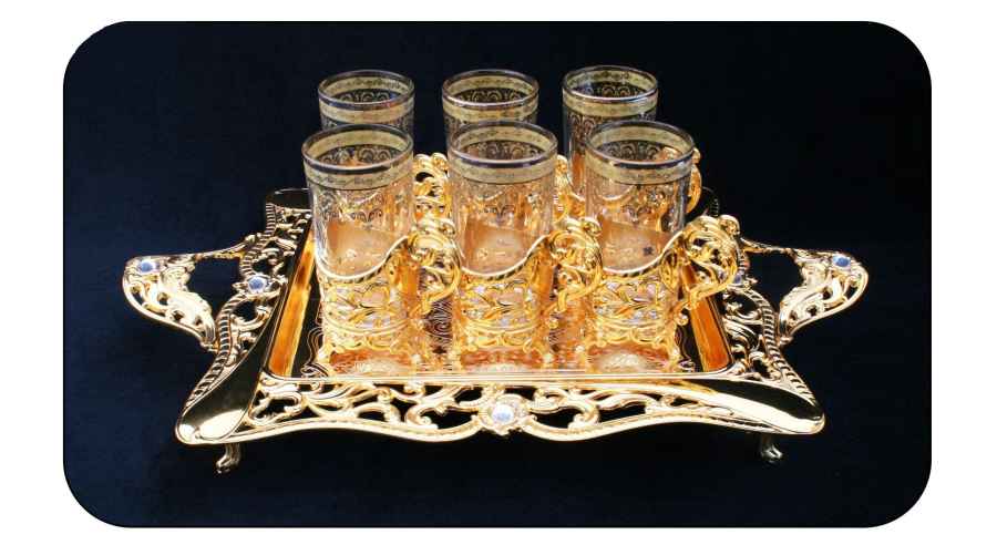 Price and Buy Persian Tea Set Model Celine Golden Color - Image 3