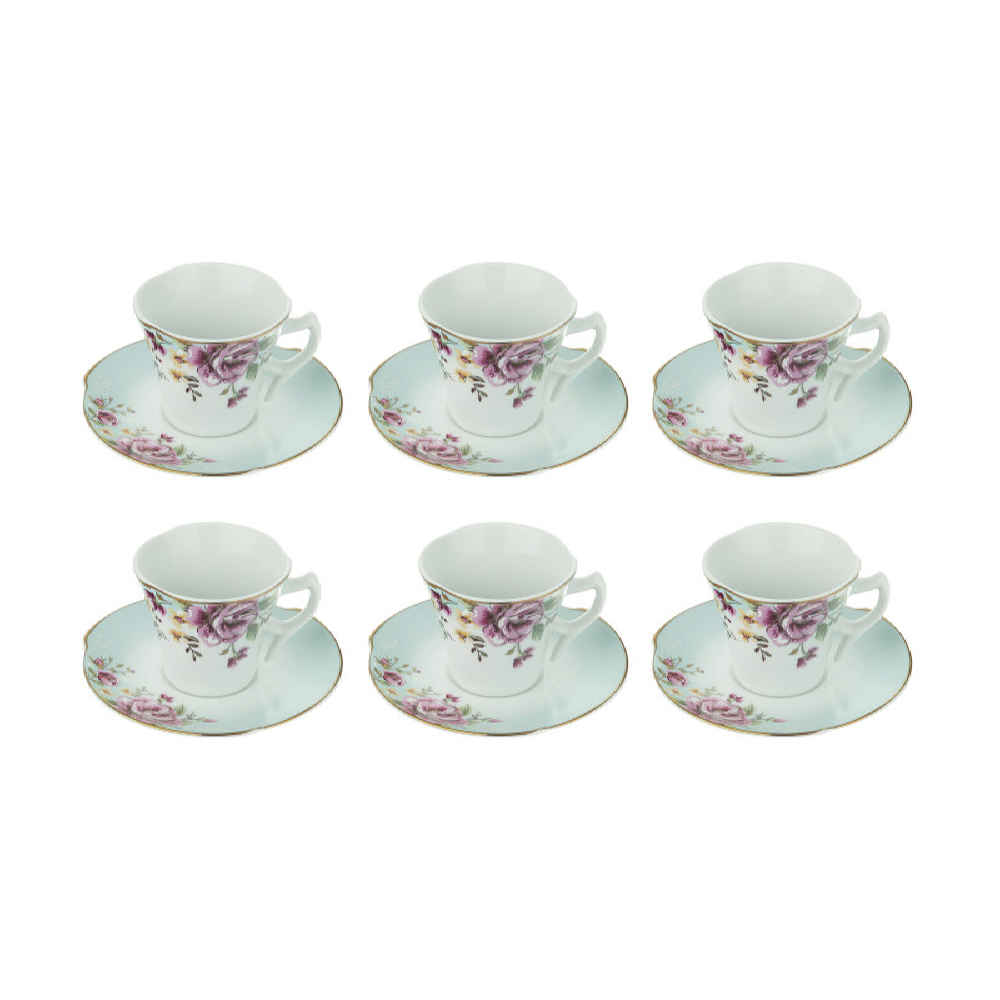 Price and Buy Persian Teacup Set with Saucer – Bahar Porcelain Design (12pcs) - Image 4