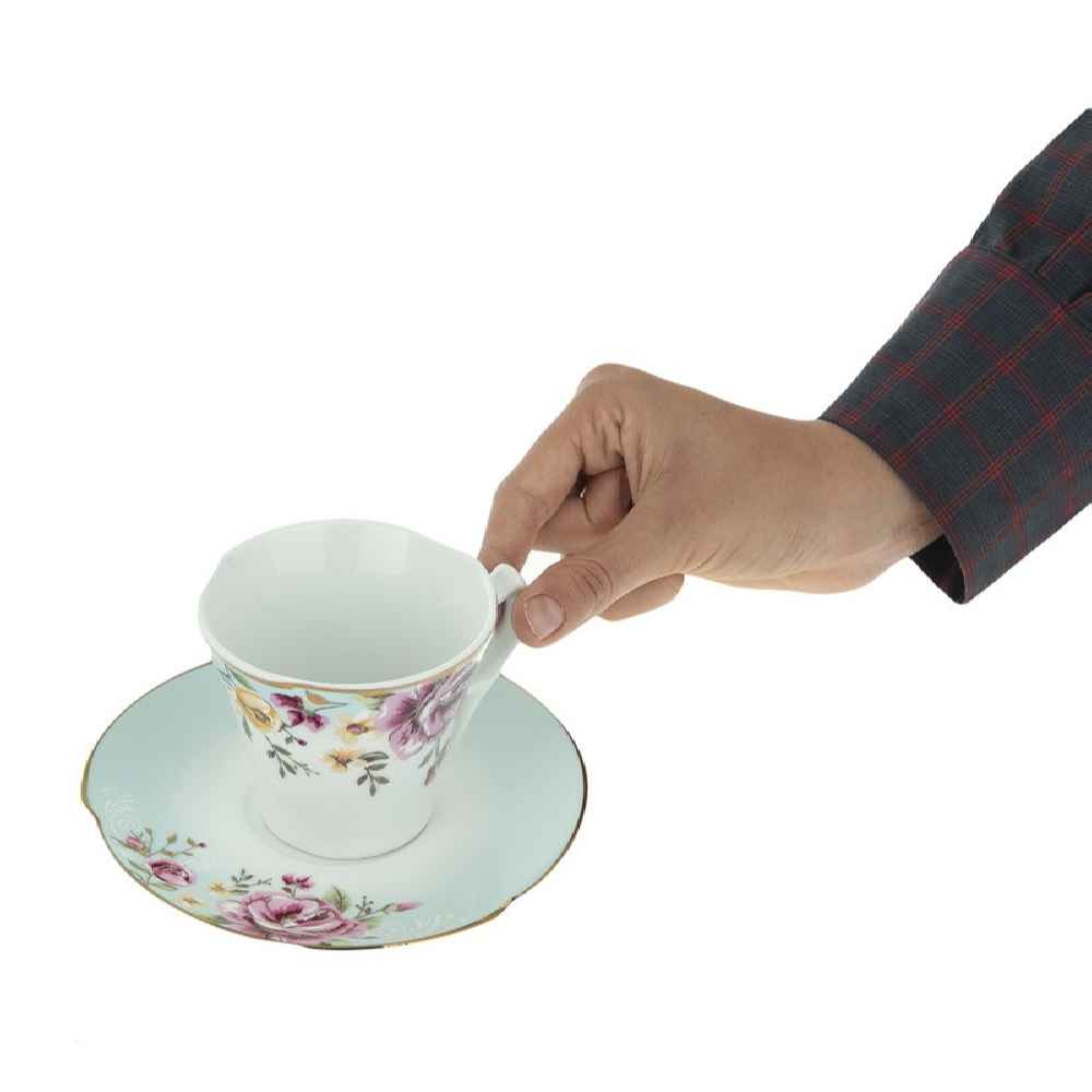 Price and Buy Persian Teacup Set with Saucer – Bahar Porcelain Design (12pcs) - Image 5