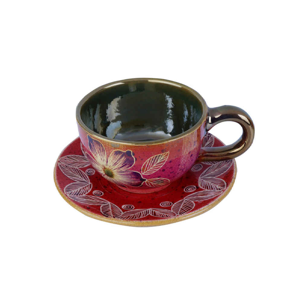 Price and Buy Persian Teacup Set with Saucer – Rose Ceramic Design - Image 3