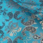 Price and Buy Persian Termeh Fabric in Paisley Design Turquoise