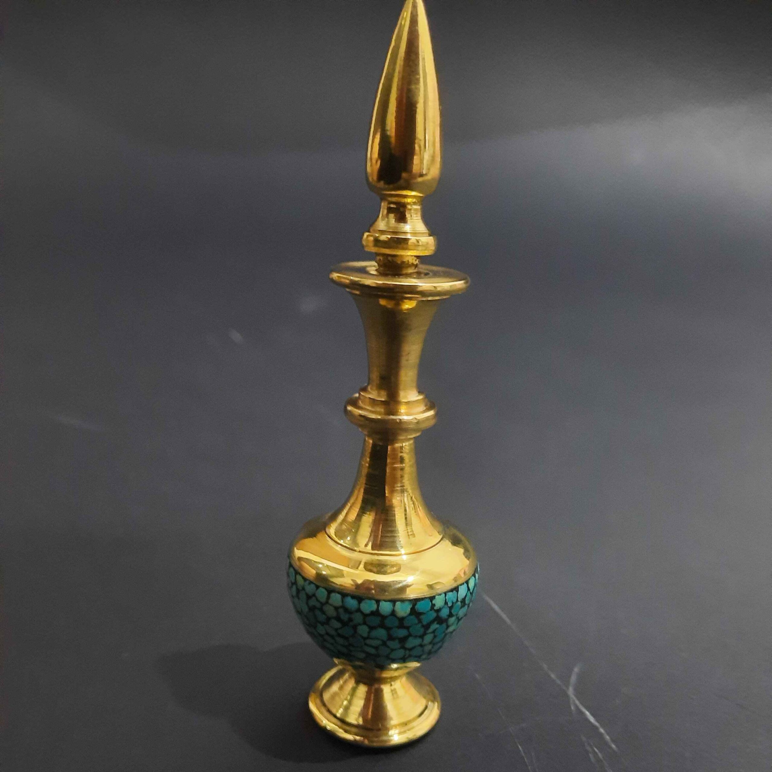 Price and Buy Persian Turquoise Brass Surma Dani for Storing Kohl - Image 4