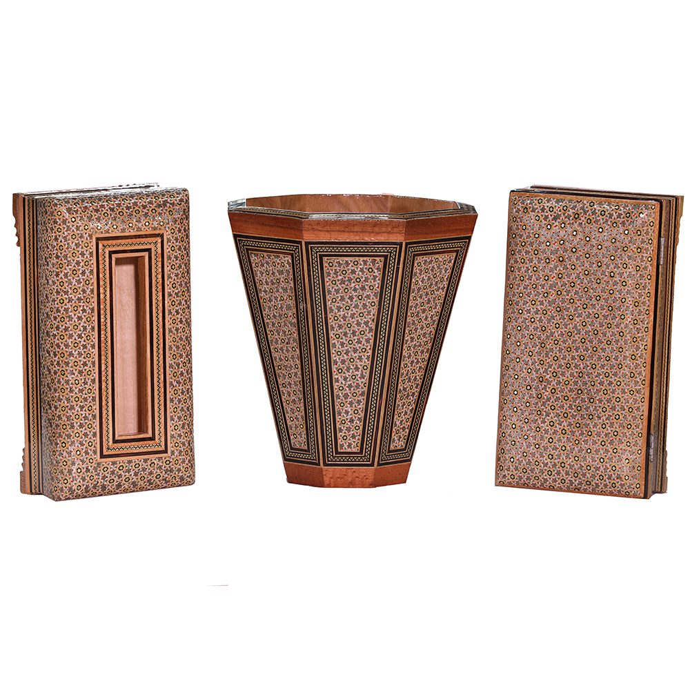 Price and Buy Persian Waste Basket & Tissue Box – Khatamkari Rana_68fc7cbdebb66.jpeg Price and Buy Persian Waste Basket & Tissue Box – Khatamkari Rana - Image 1