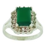 Price and Buy Persian Women’s Silver Ring Agate with Green Gemstone