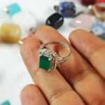 Price and Buy Persian Women’s Silver Ring Agate with Green Gemstone - Image 3