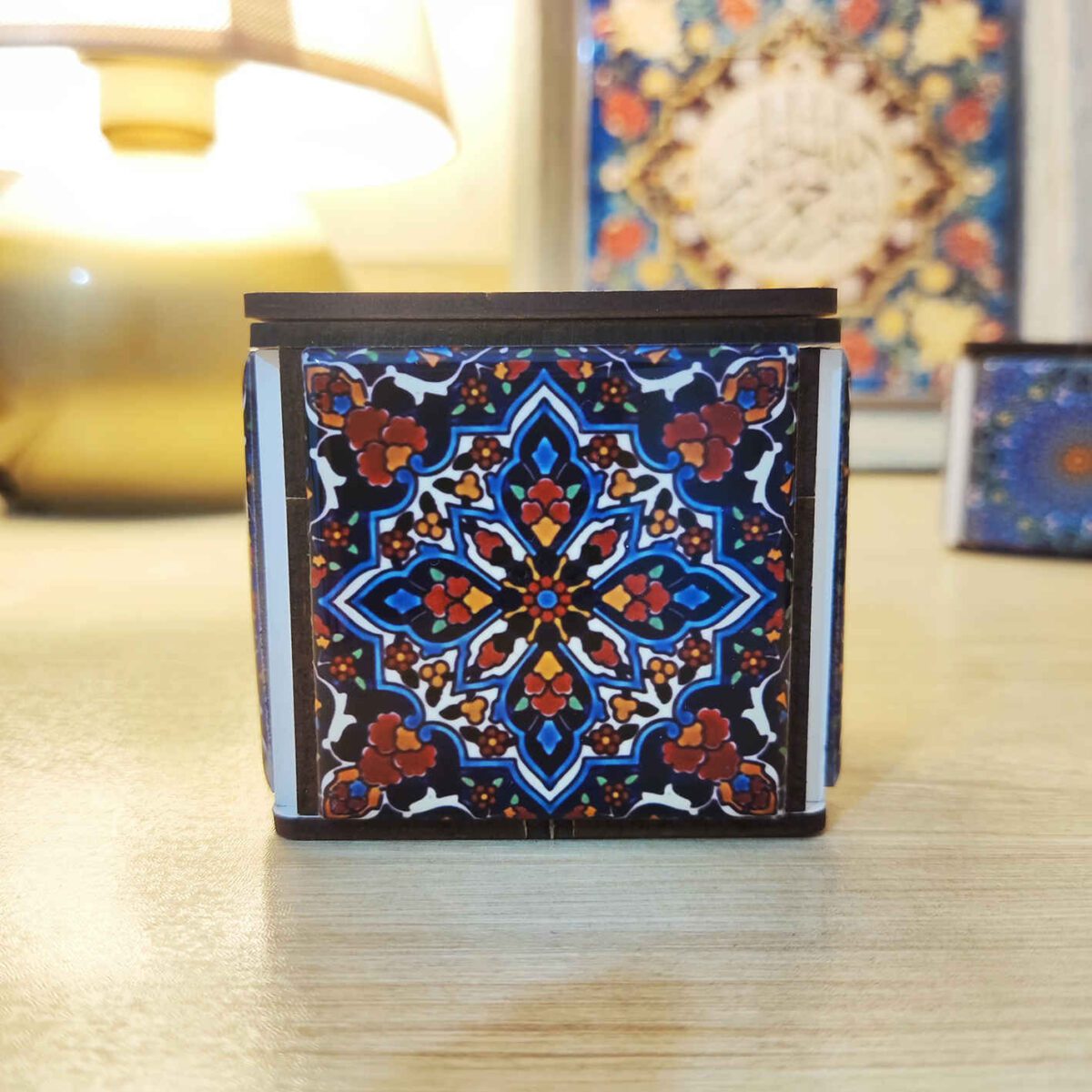 Price and Buy Persian Wooden Cube Tealight Holder Tile Artistic - Image 3