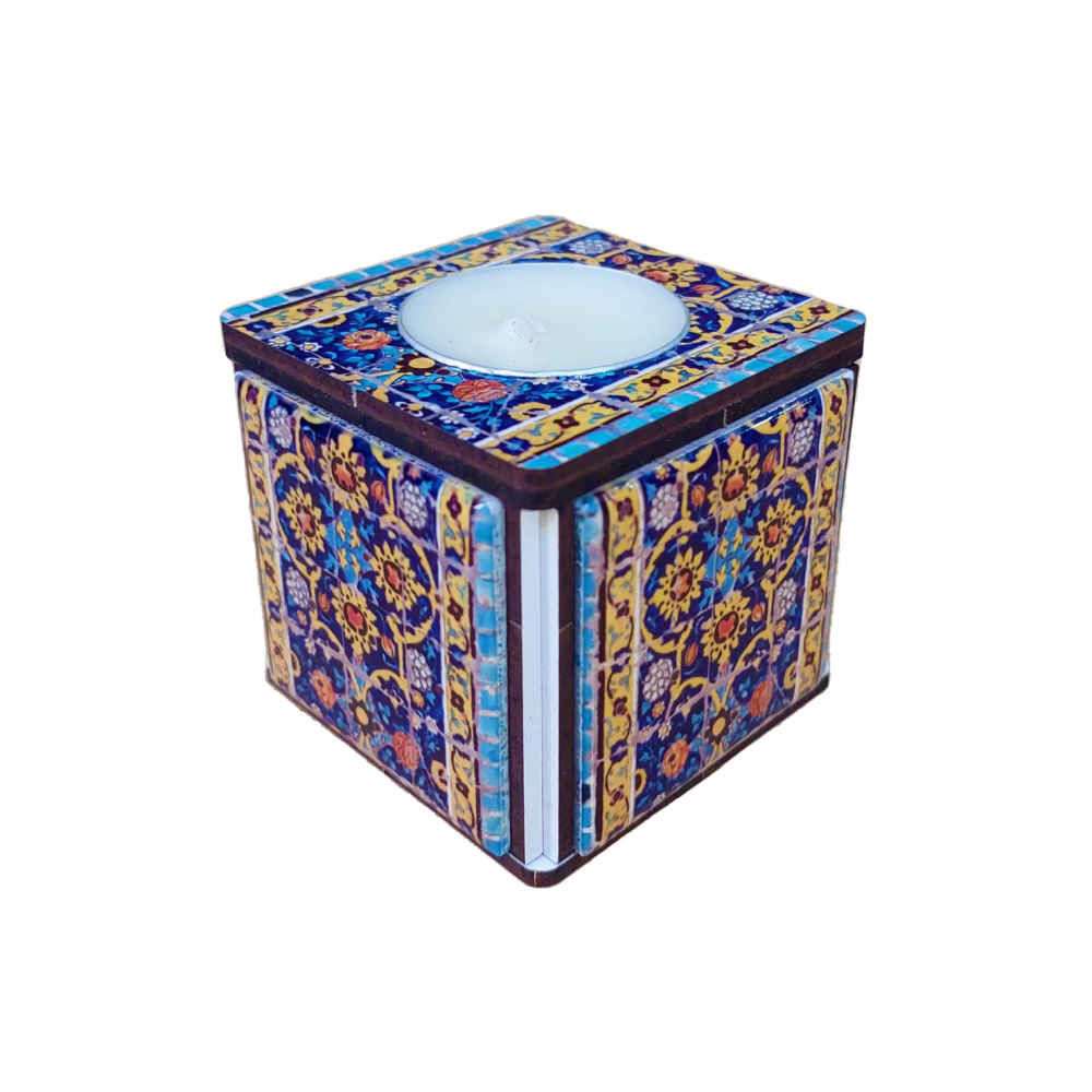 Price and Buy Persian Wooden Cube Tealight Holder Tile Hasti