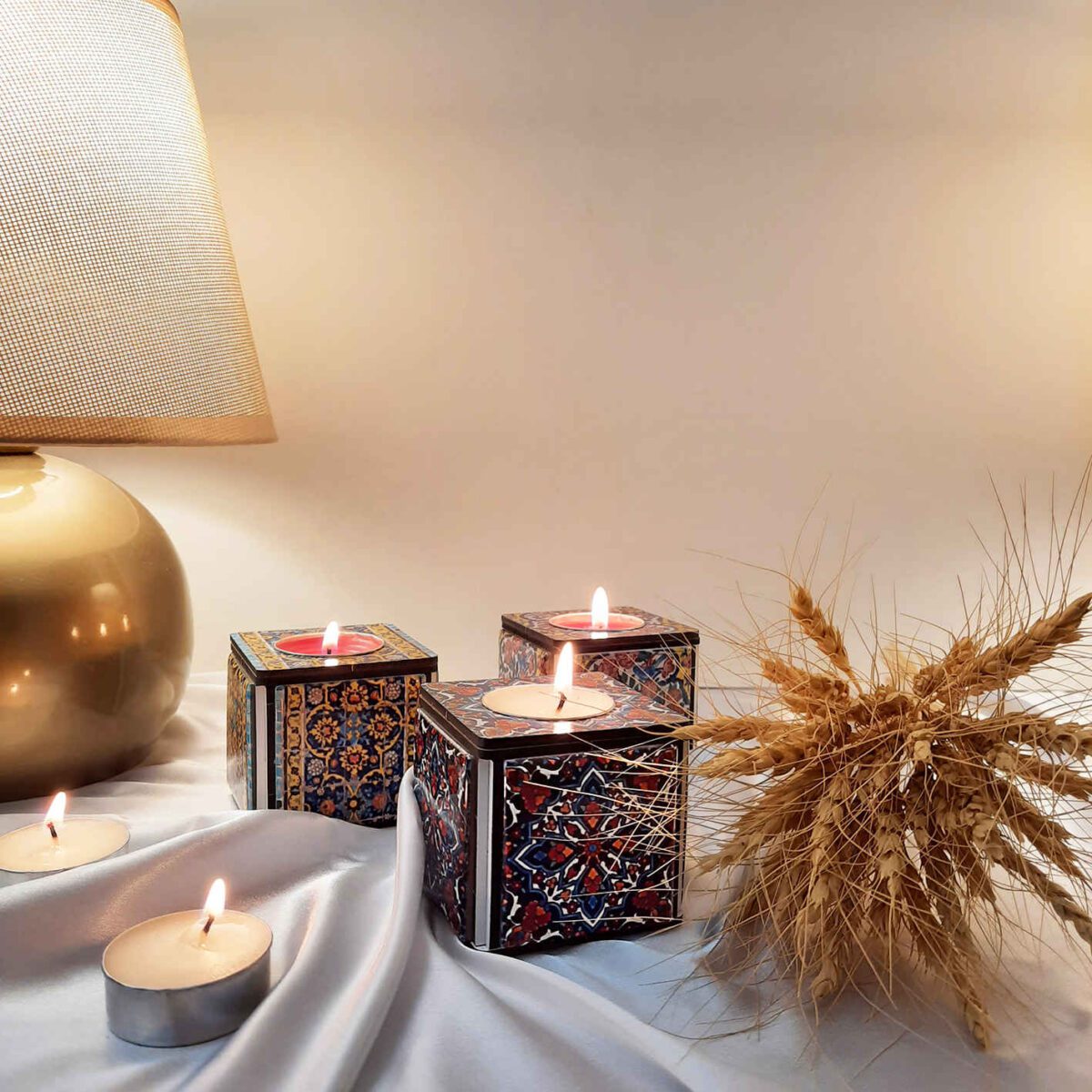 Price and Buy Persian Wooden Cube Tealight Holder Tile Yasna - Image 4