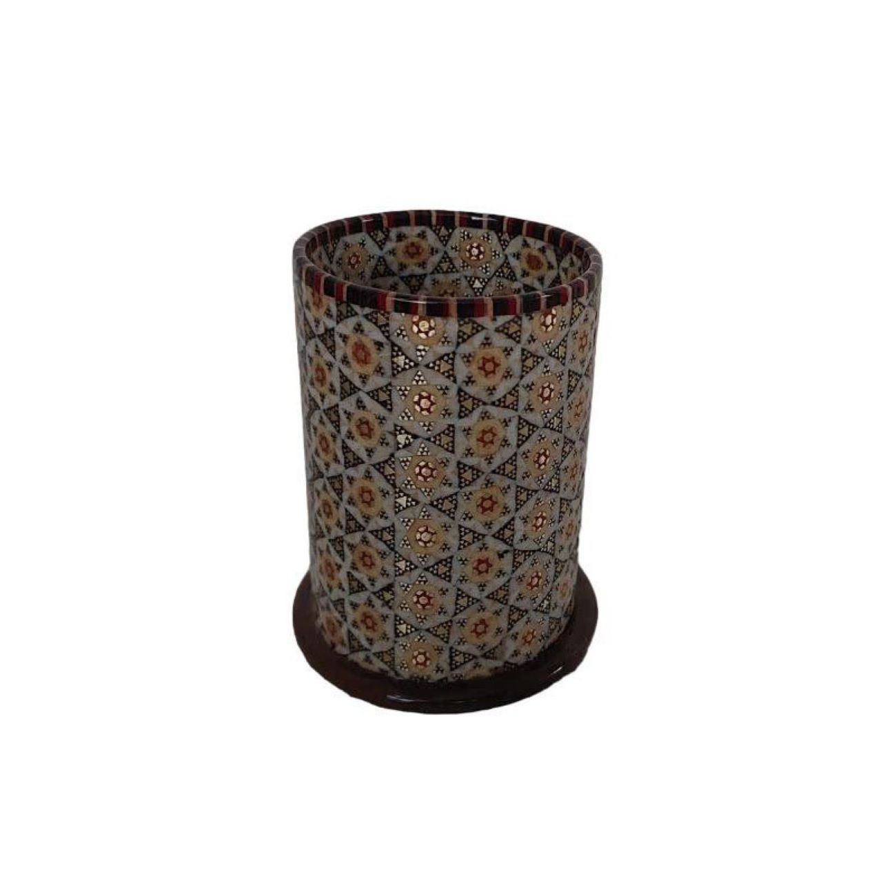 Price and Buy Persian Wooden Makeup Brush Holder Handmade with Khatam Kari